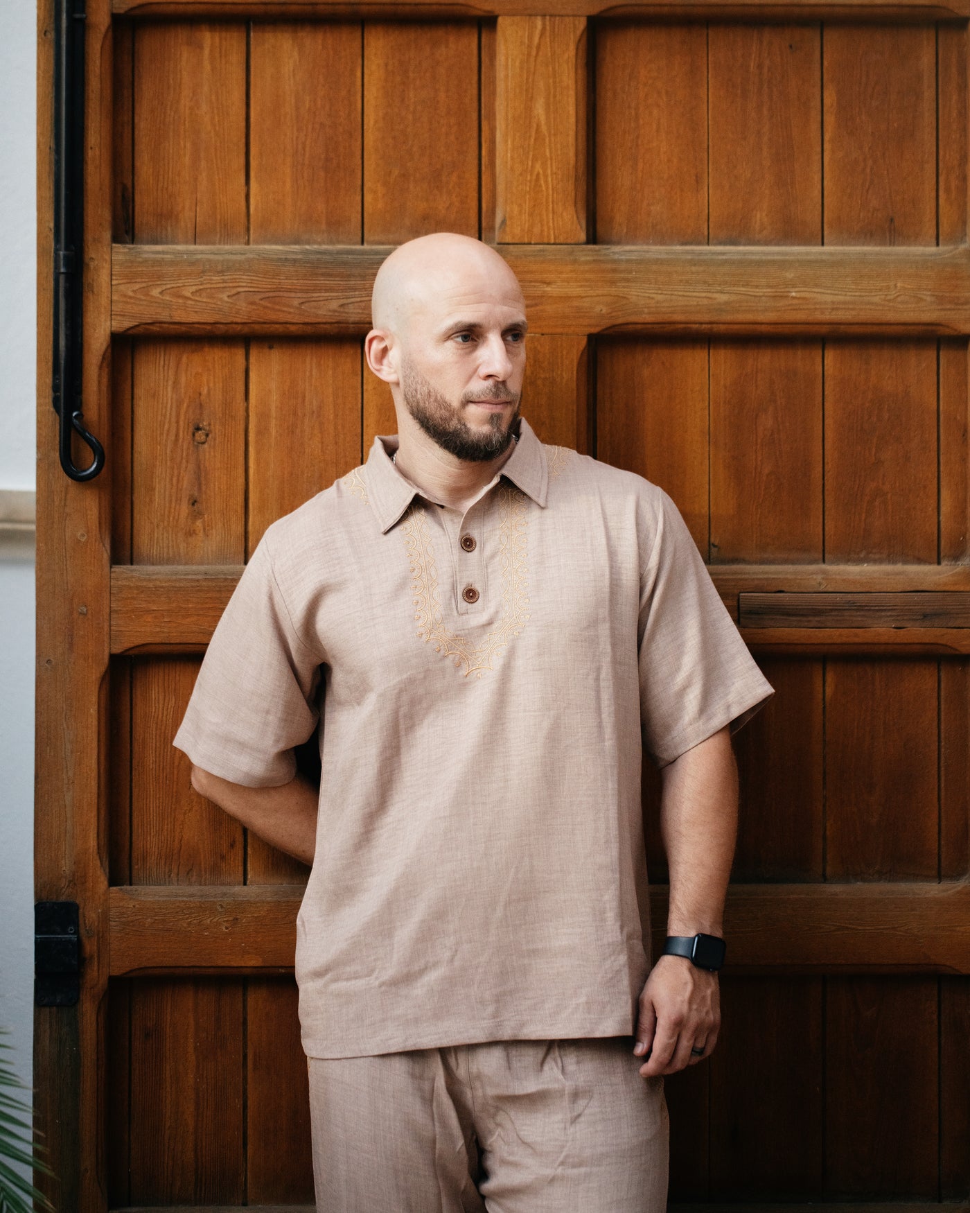 Polo en lin brodé — Homme
