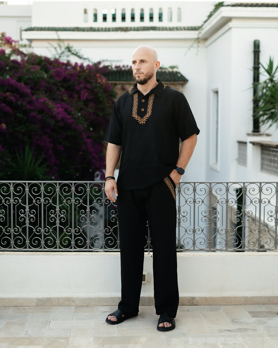 Polo en lin brodé — Homme