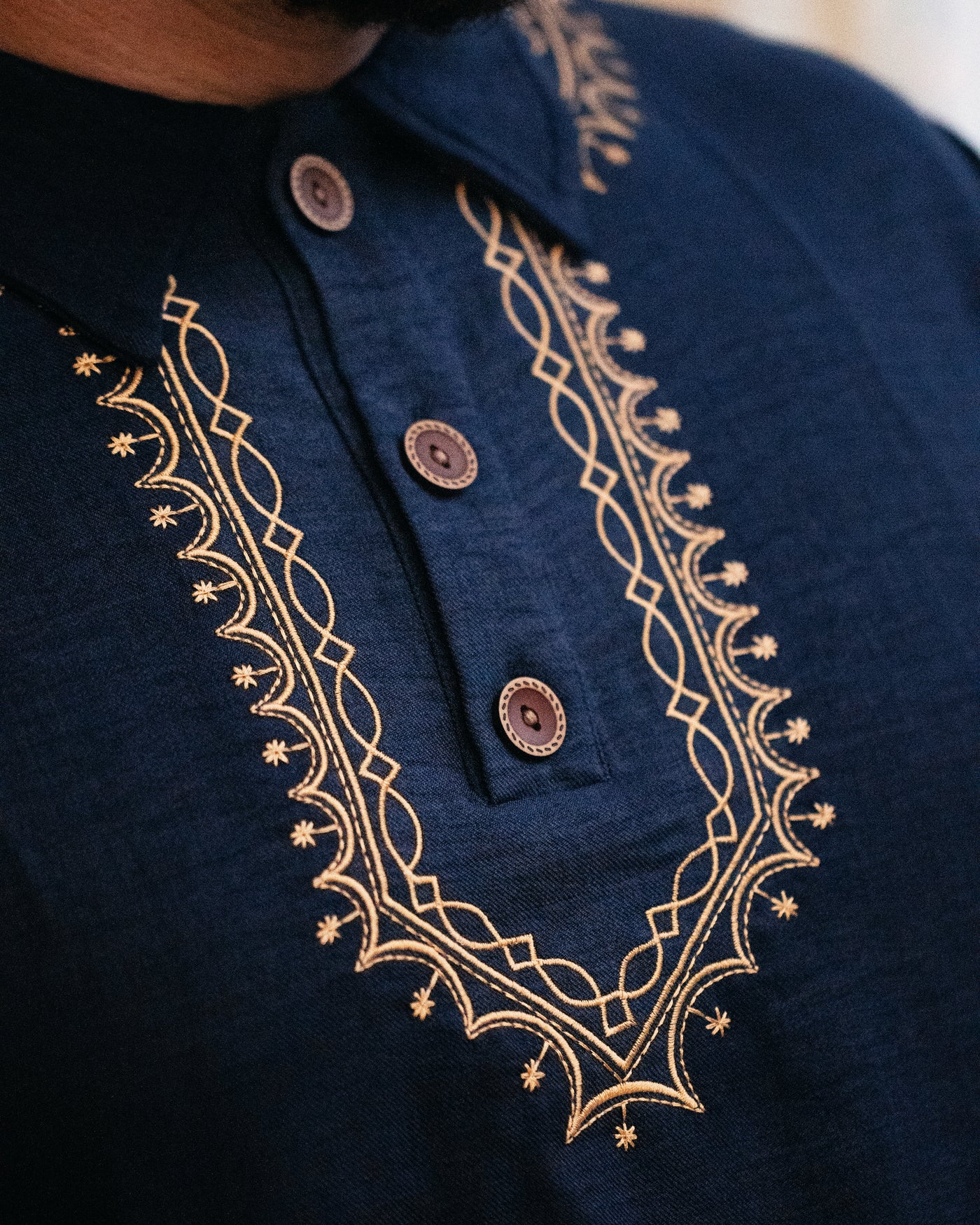 Polo en lin brodé — Homme