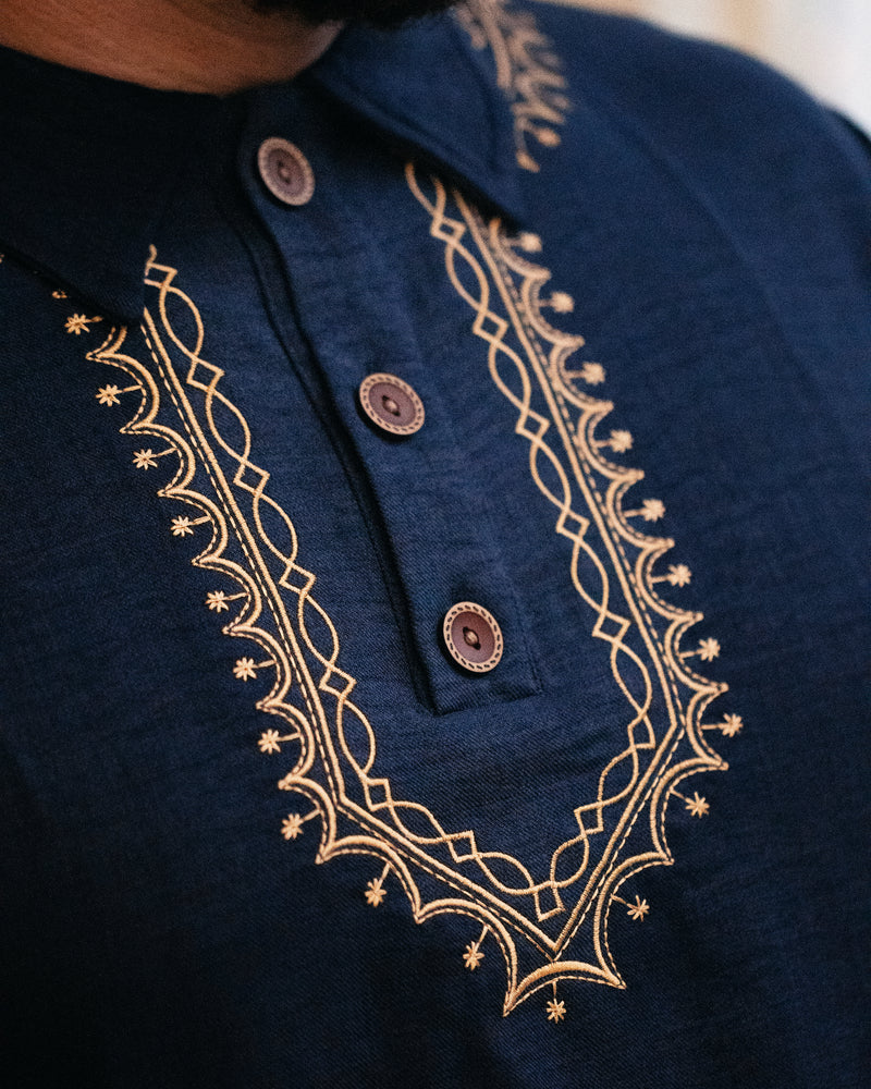 Polo en lin brodé — Homme