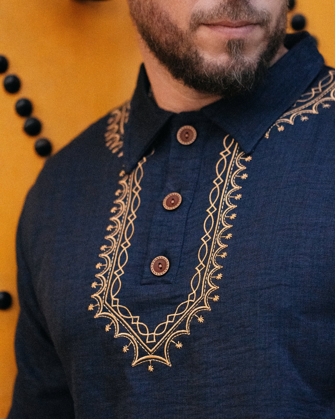 Polo en lin brodé — Homme