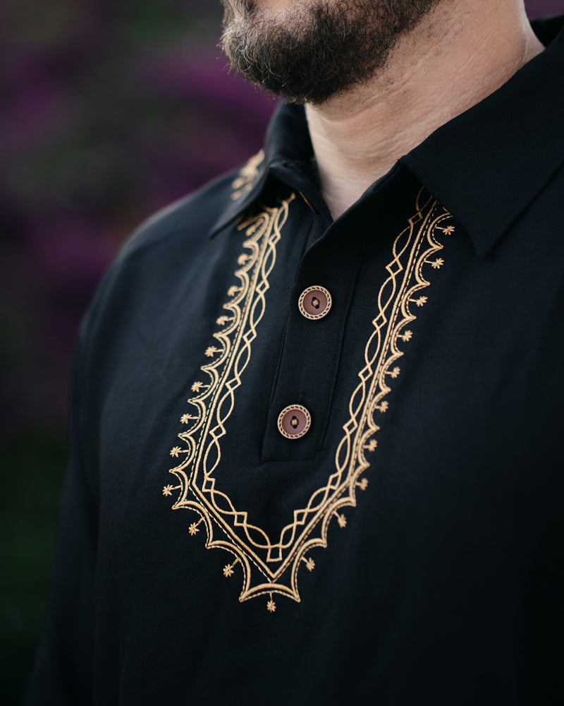 Polo en lin brodé — Homme